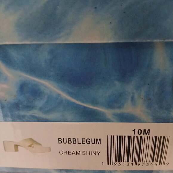 Jeffrey Campbell Jelly Platform High Heel Slide Sandal in Cream Shiny 10M NWT - Picture 4 of 7